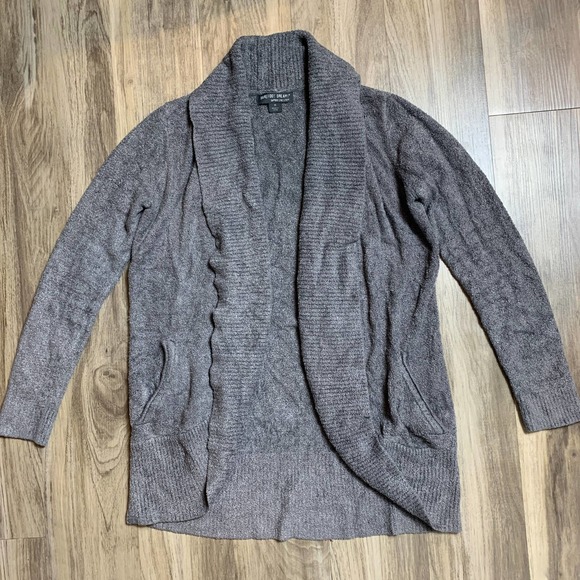 Barefoot Dreams Cozychic Lite Circle Cardigan Sweater In Silver Grayr-M - Picture 2 of 5